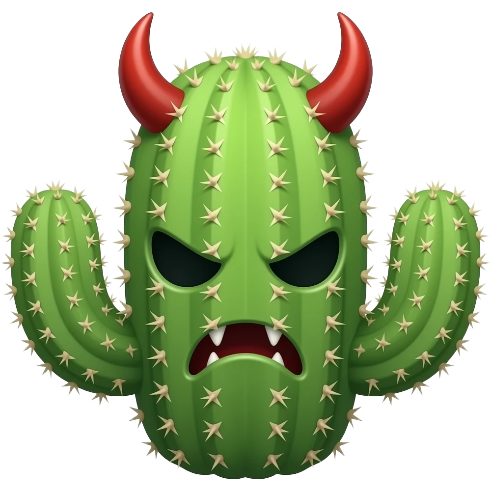 Demon-possessed cactus emoji
