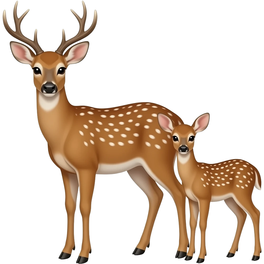 mom Deer and fawn emoji