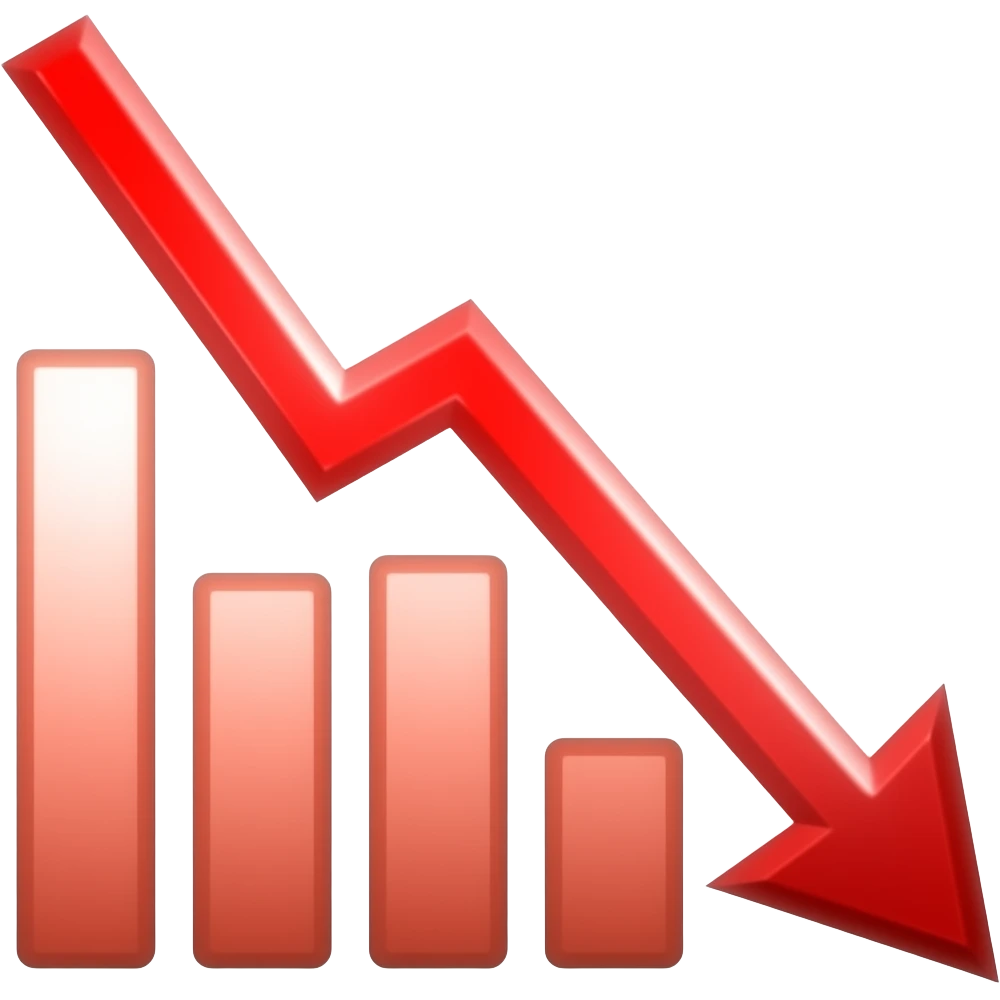 red graph goingd down emoji