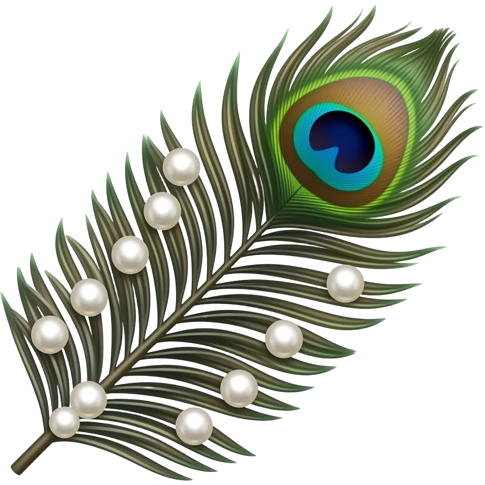 Peacock feather decor with pearls design on it give great image emoji