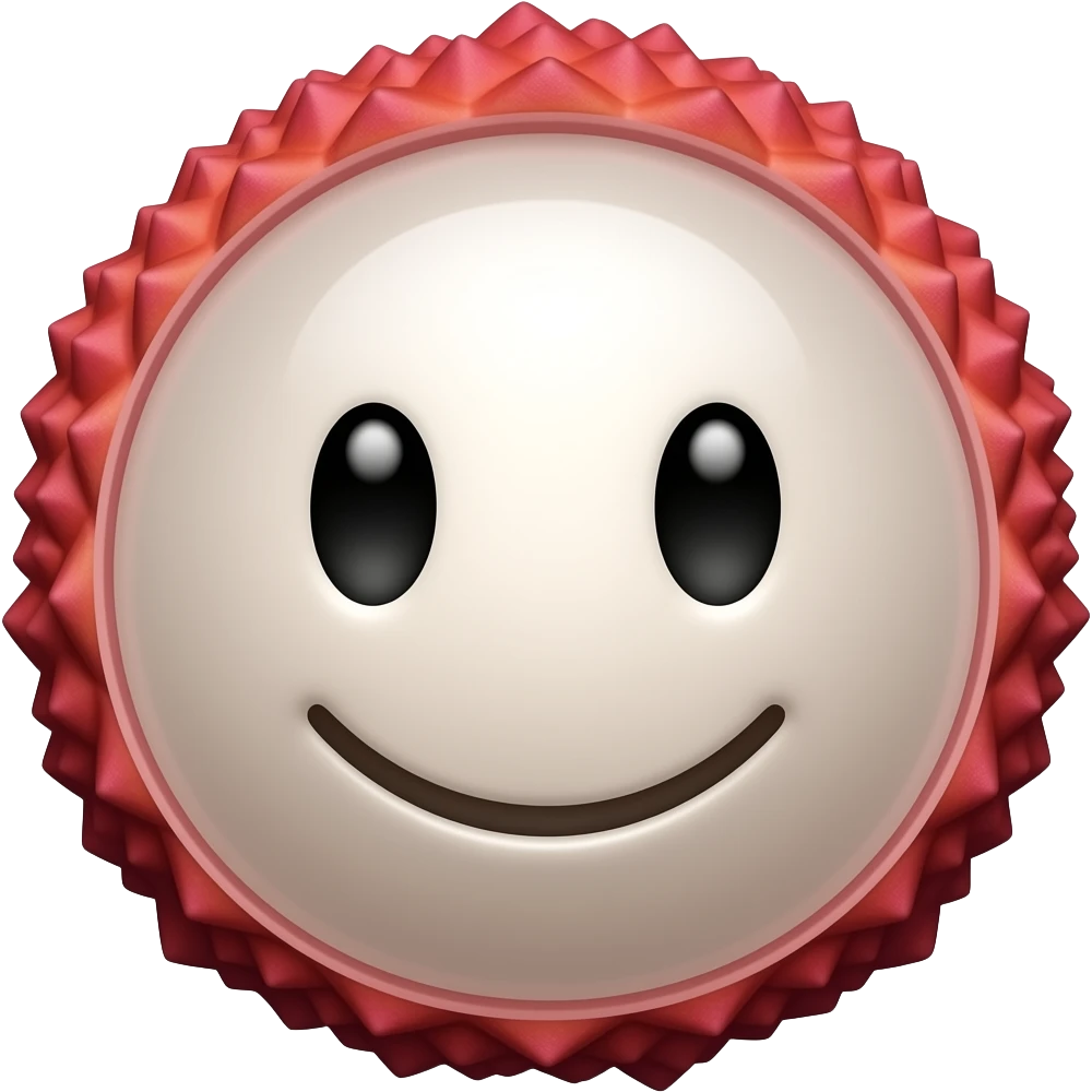 Smiling litchi emoji