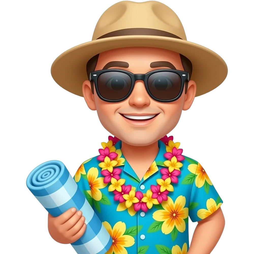 bust shot of Beach Tourist emoji