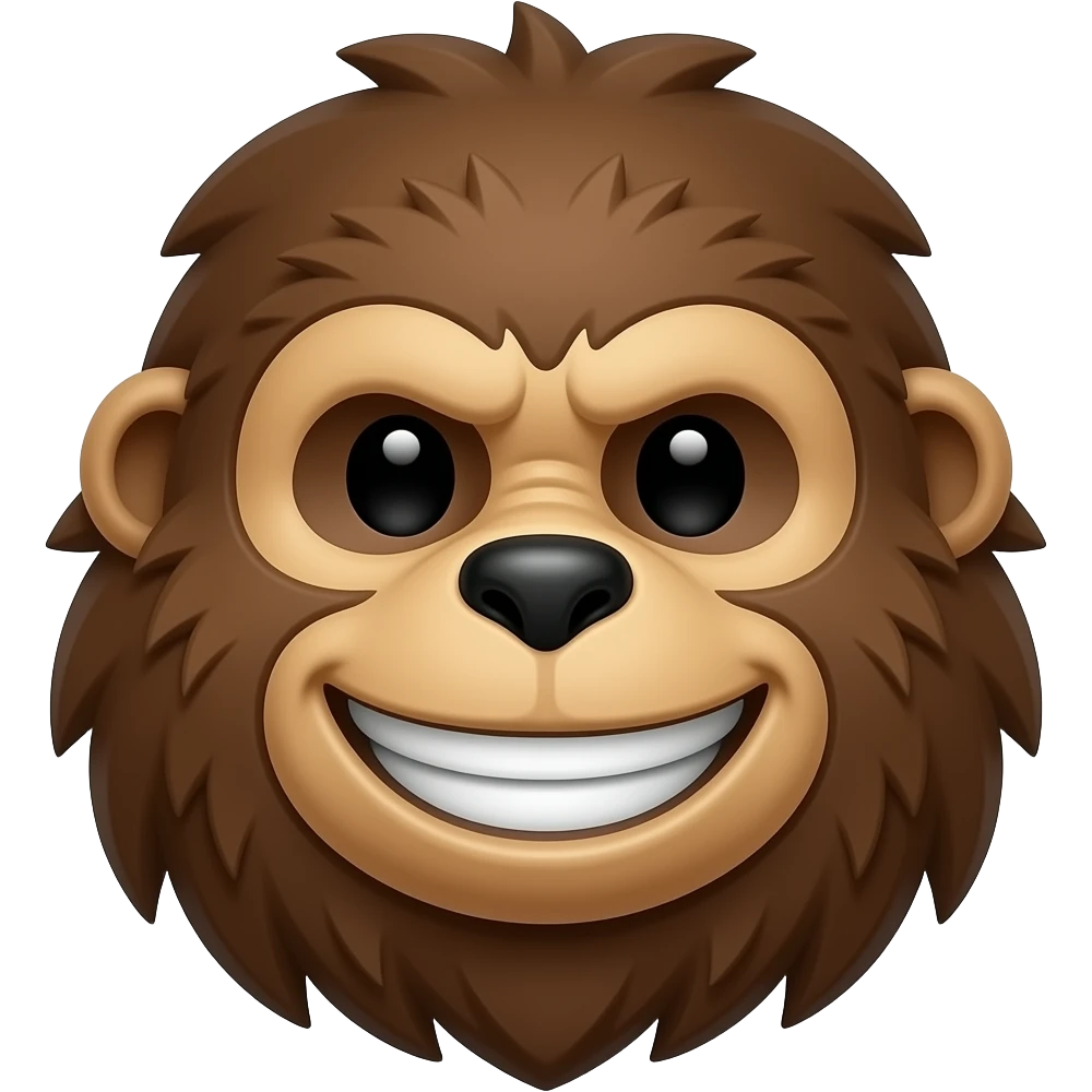 sasquatch head smiling emoji
