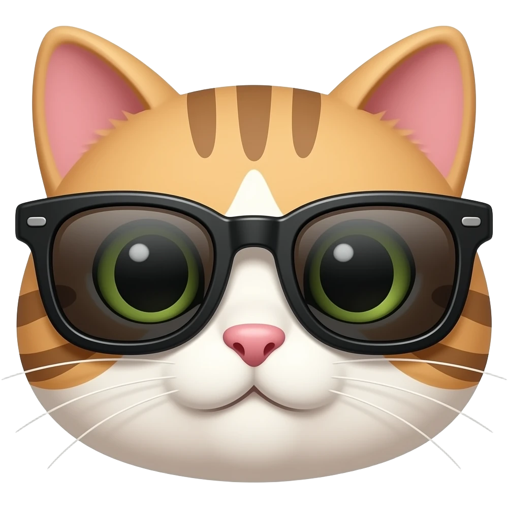 Make a cute cat wear in sunglasses emoji