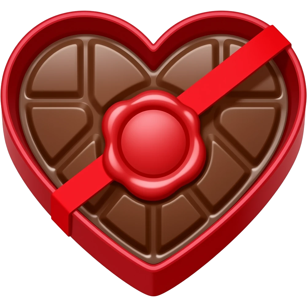 A valentine day heart box chocolate emoji