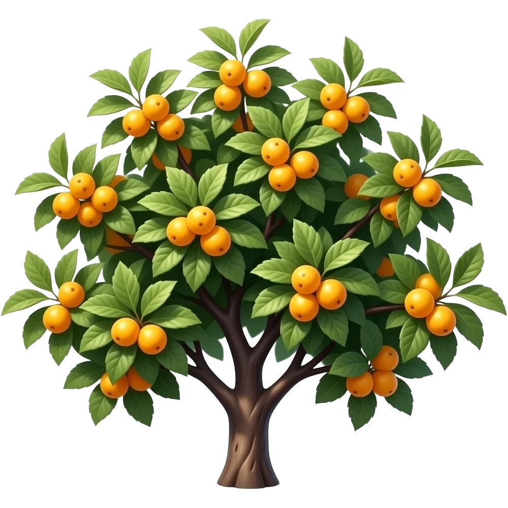 Photorealistic alycha tree: dense clusters of small yellow‑orange ...