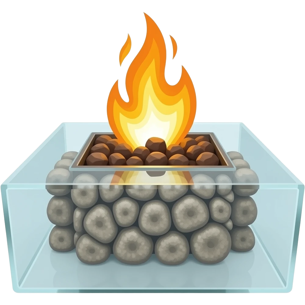 Tabletop glass fire pit rectangle emoji