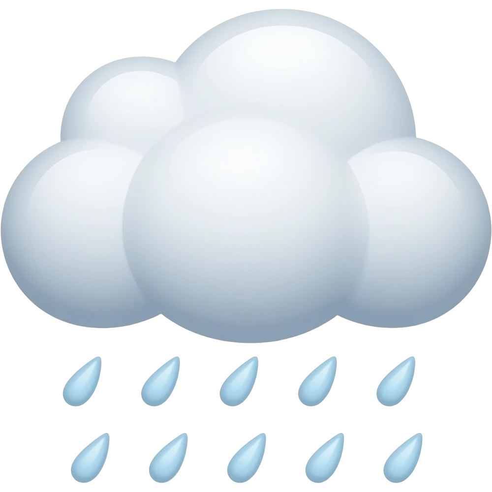 Cloud raining white paint emoji