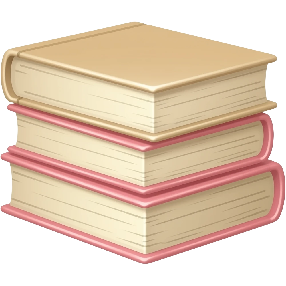 Стопка книг в бежевых и розовых обложках emoji
