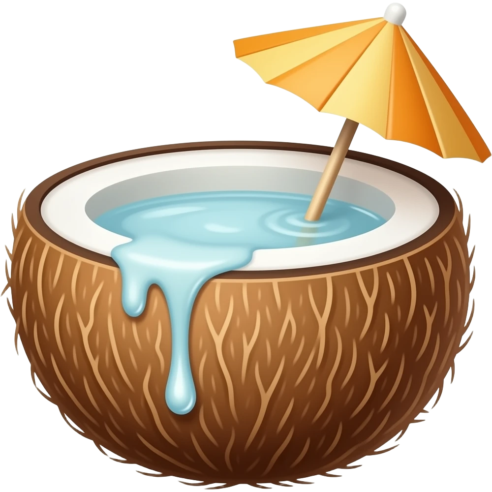 coconut drink with small umbrella emoji