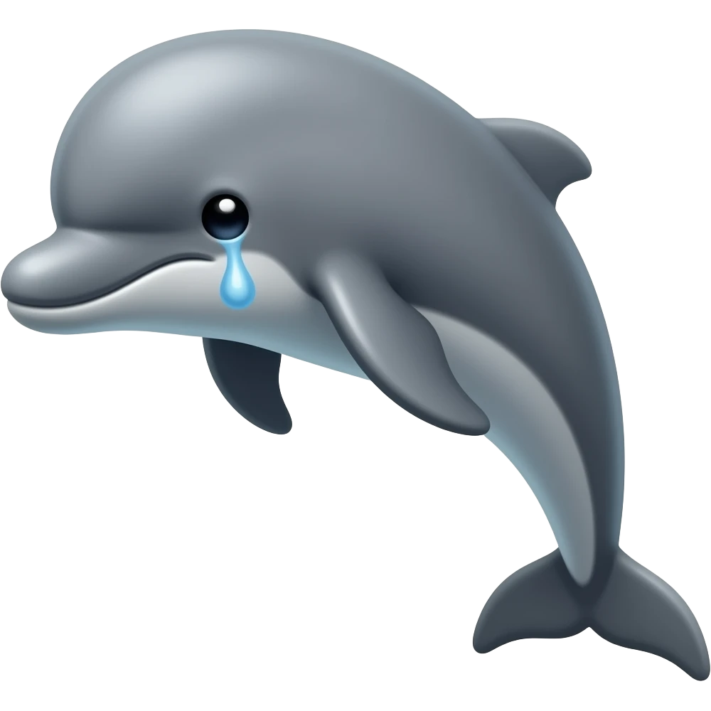 sad cryingdolphin emoji