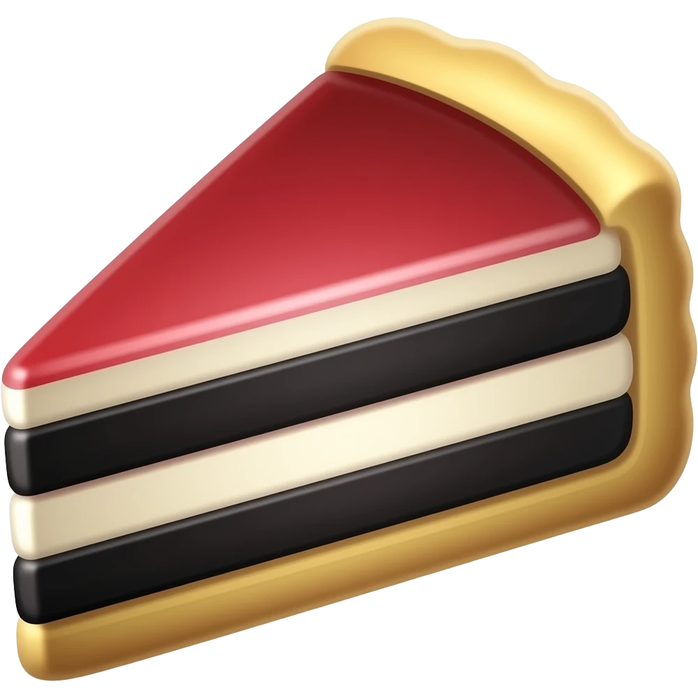 пирожное красный черный белый слои кусочек emoji