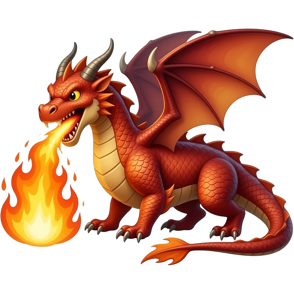 Fire Dragon spit fire emoji