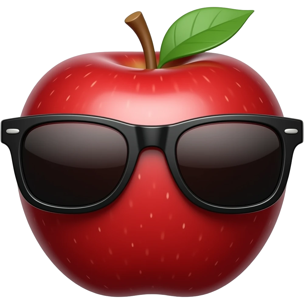 Red apple in sunglasses emoji
