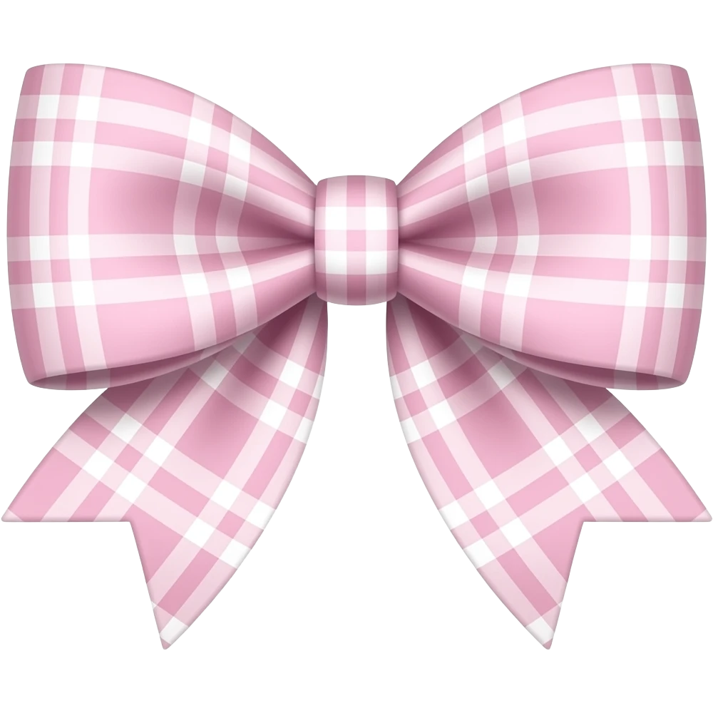 Light pink plaid coquette bow emoji