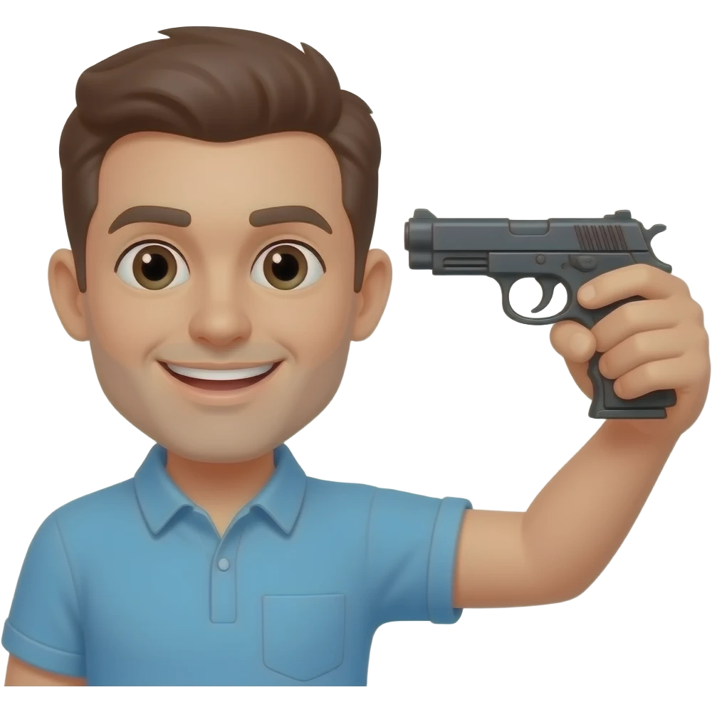 😃 with 🔫 to head emoji