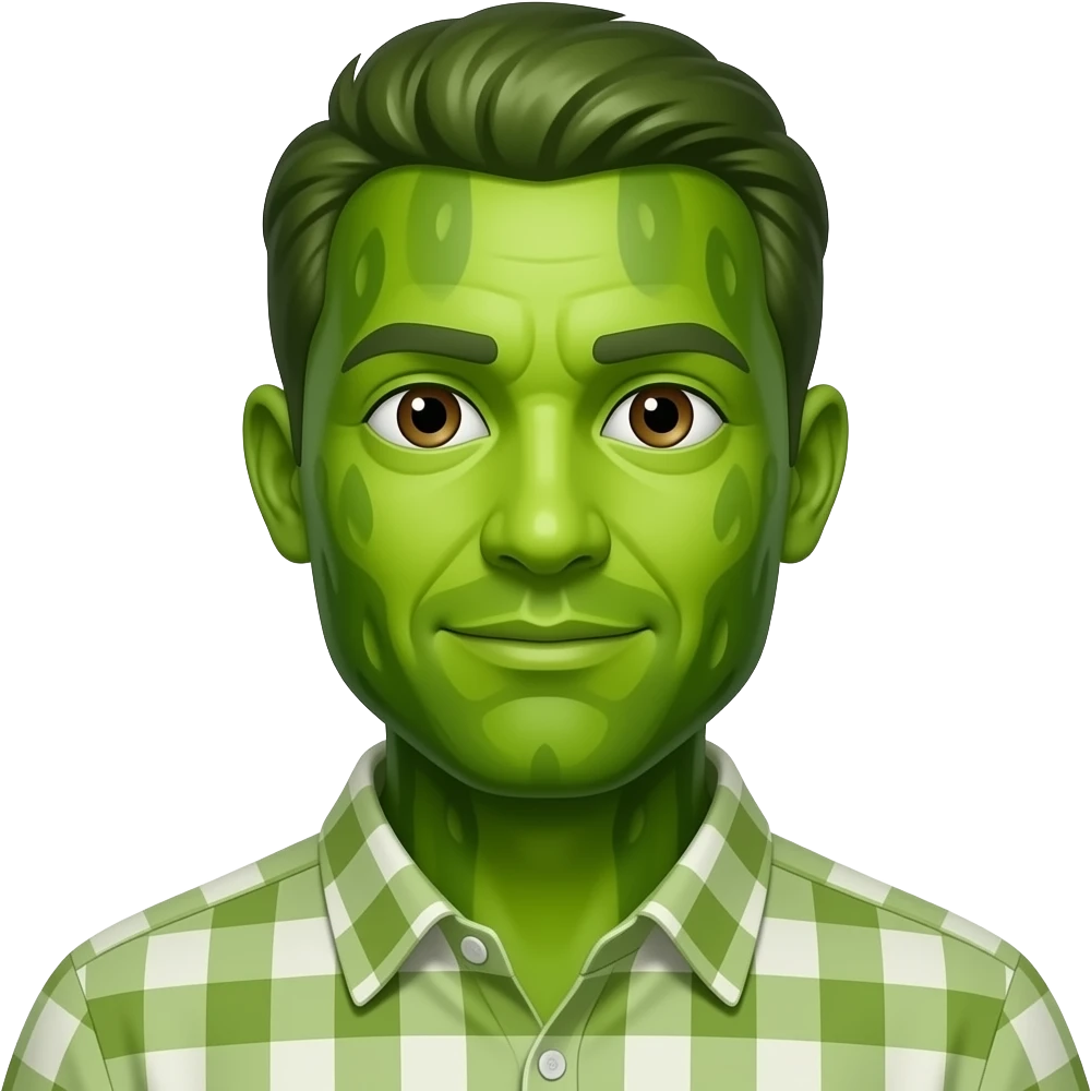 피클과 사람을 합쳐서 피클 인간을 만들어줘 emoji