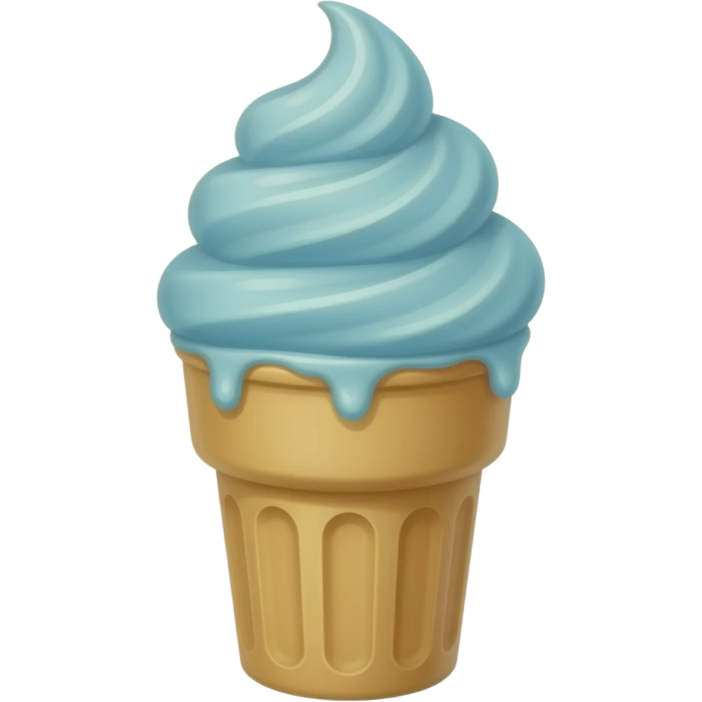 Helado con glaseado azul emoji