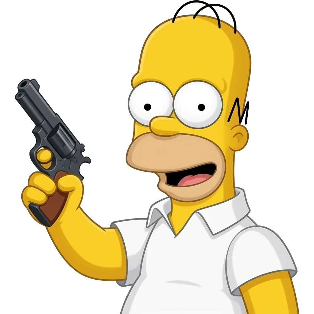 BART Simpson wit money and gun emoji