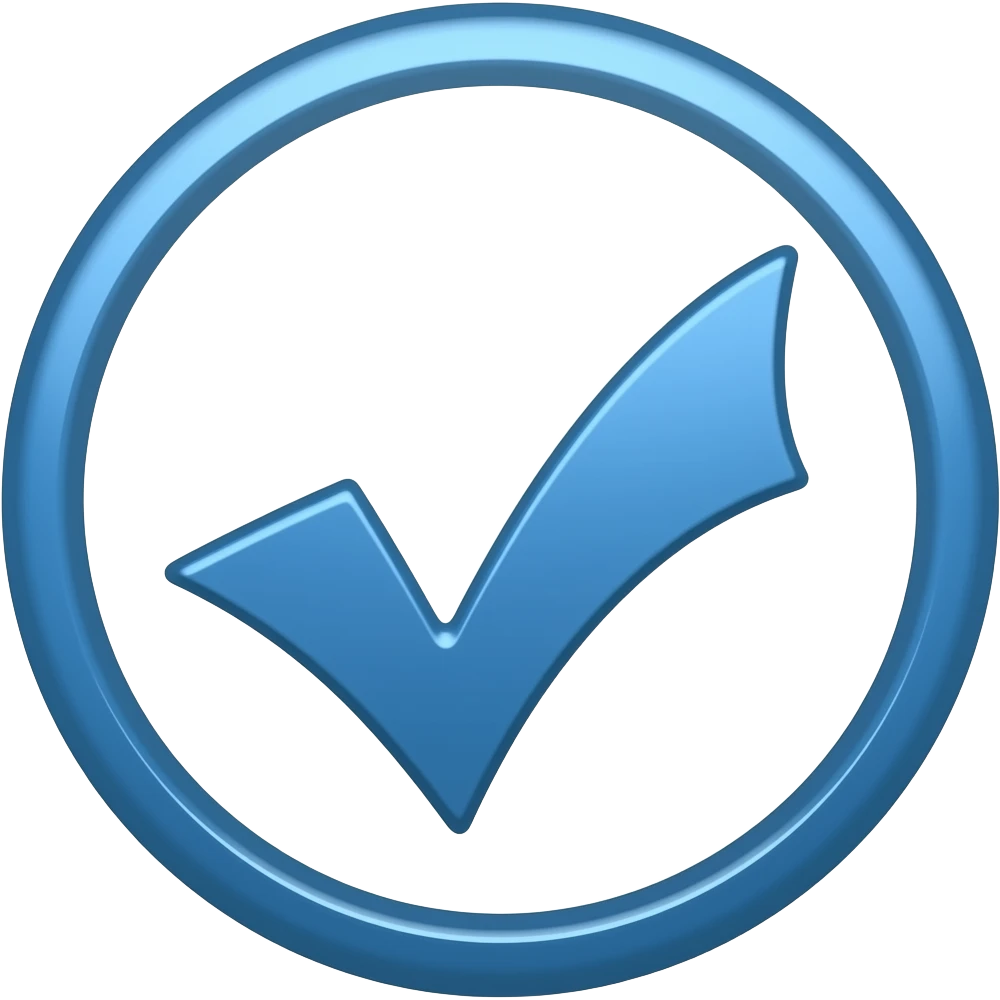 Blue circle tick emoji