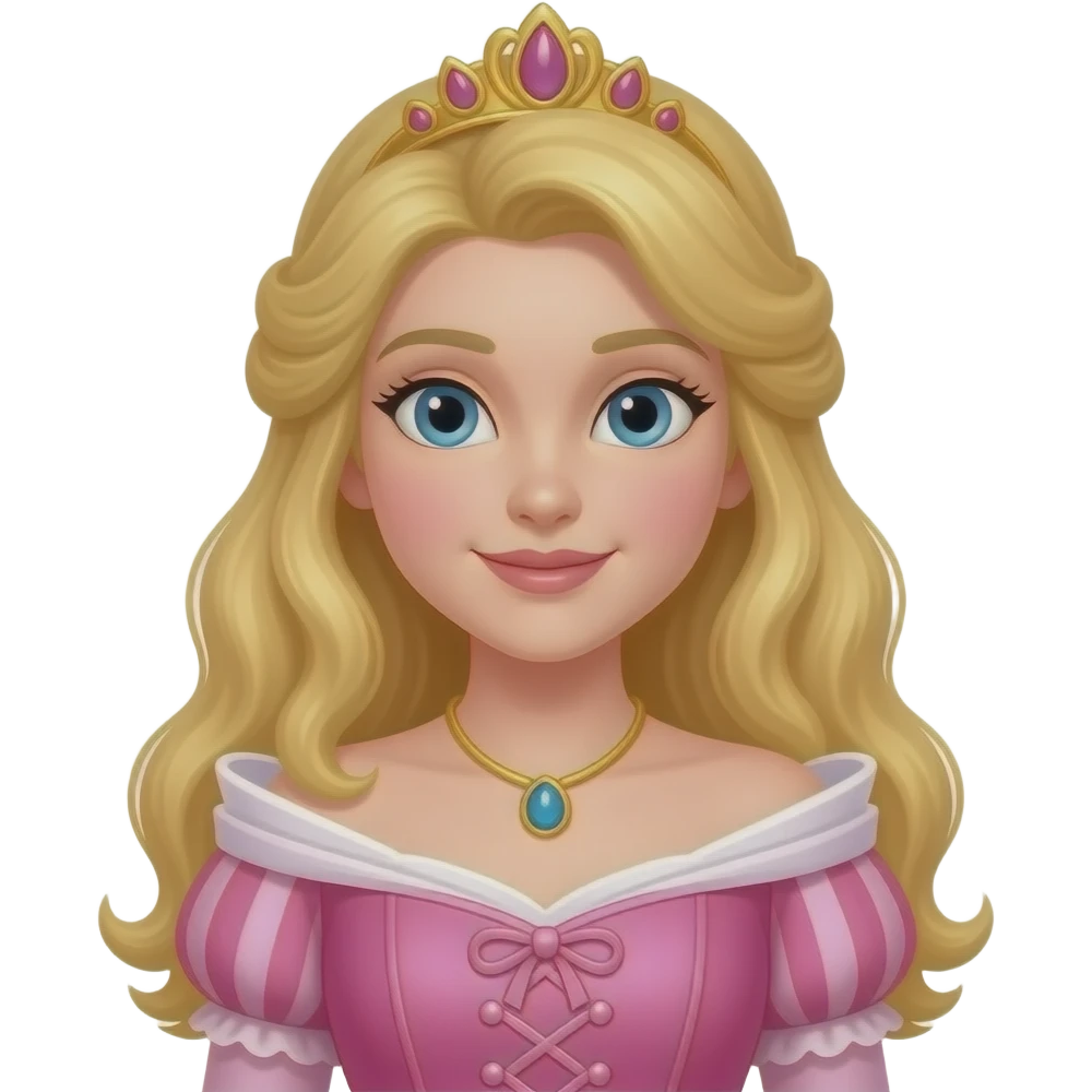 Cinematic, Ultra hd 32k, princess, with blonde hair, pink Victorian dress emoji