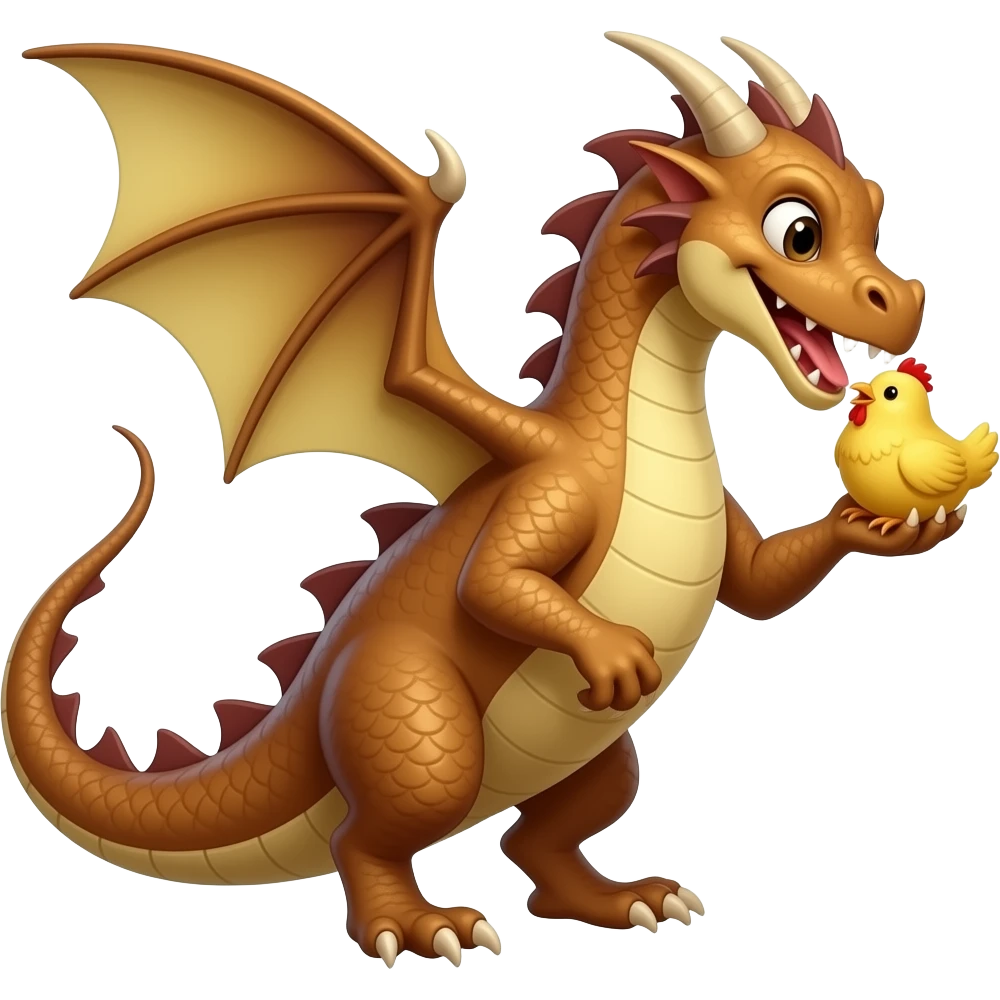 haz a un dragon comiendose un pollito emoji