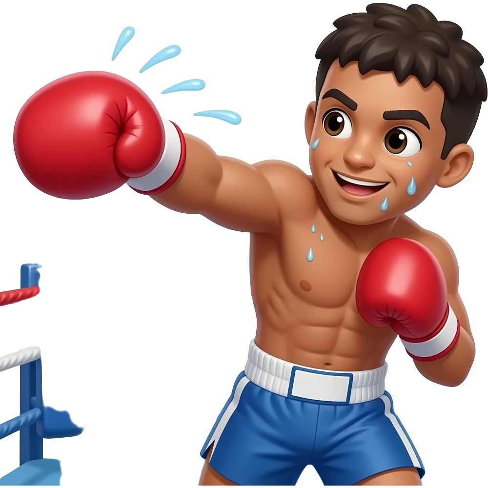 Boxer flat out emoji