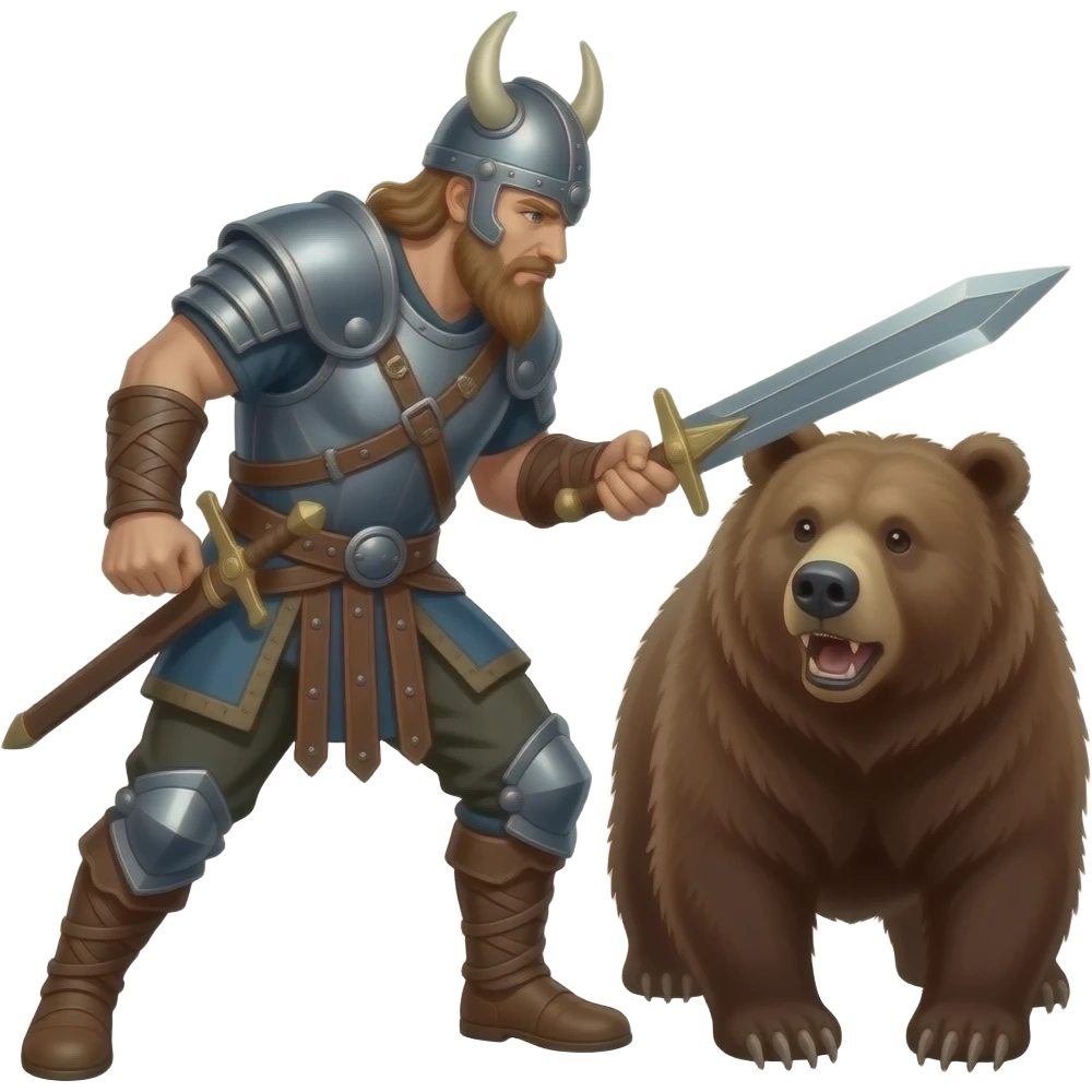 viking killing a bear emoji