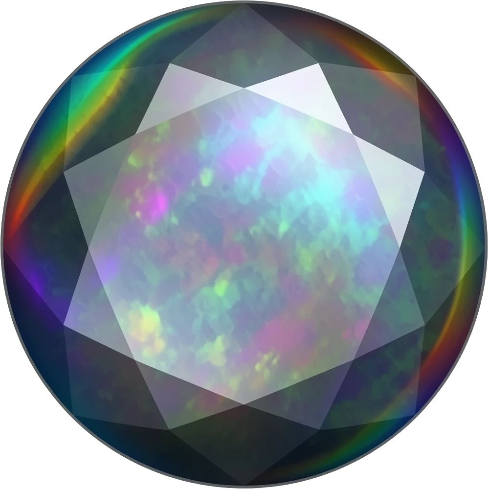 Black opal multicolor gem emoji