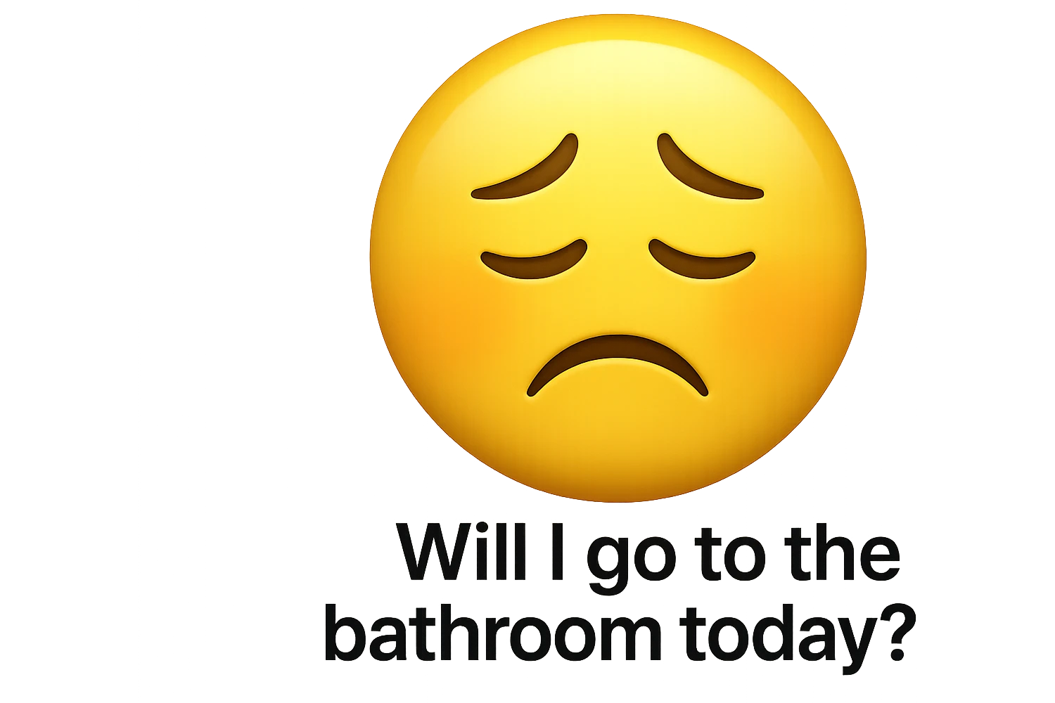 emoji stile iphone che riguarda l'argomento "stipsi/andrò al bagno oggi?", iperrealistico 4k emoji