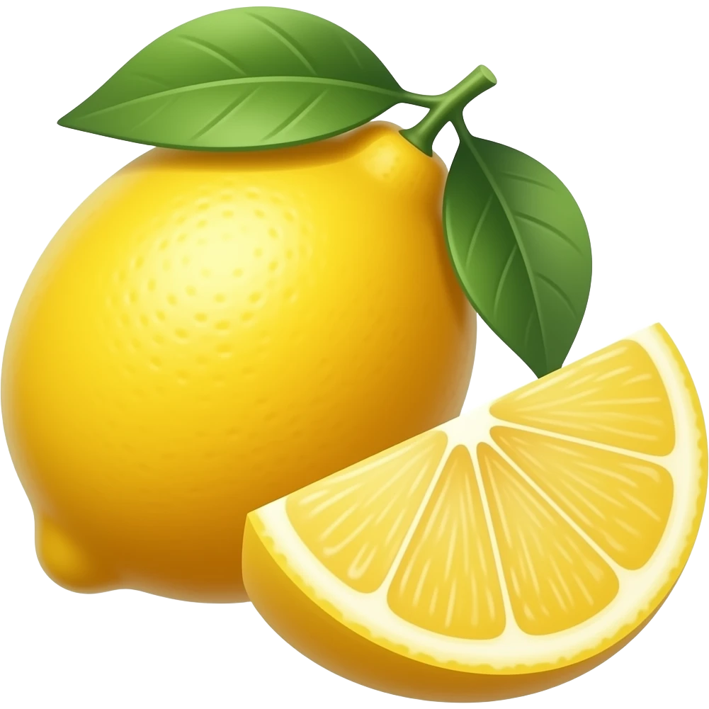 whole and sliced Lemon emoji