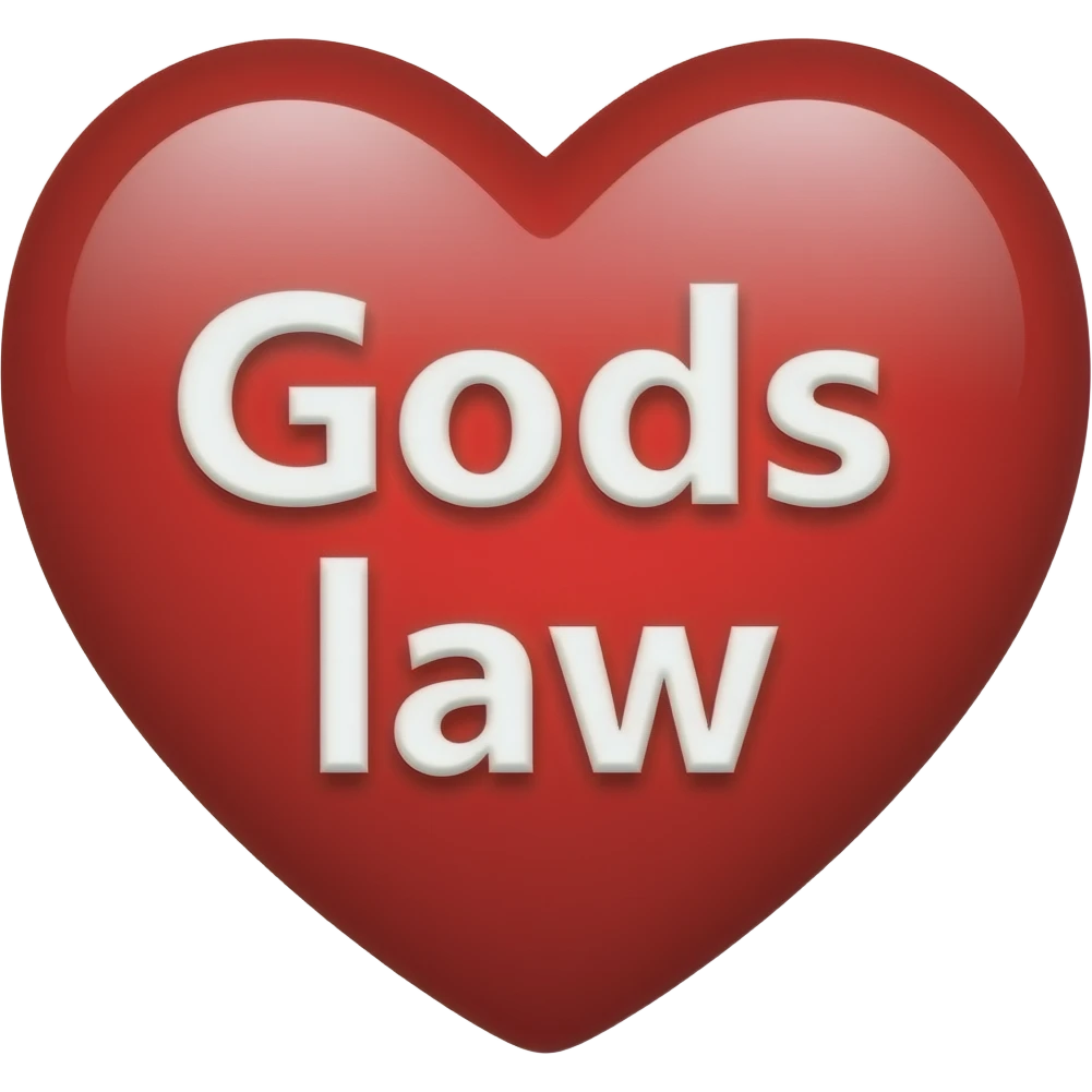 can you do a heart with the words "Gods law" on it emoji