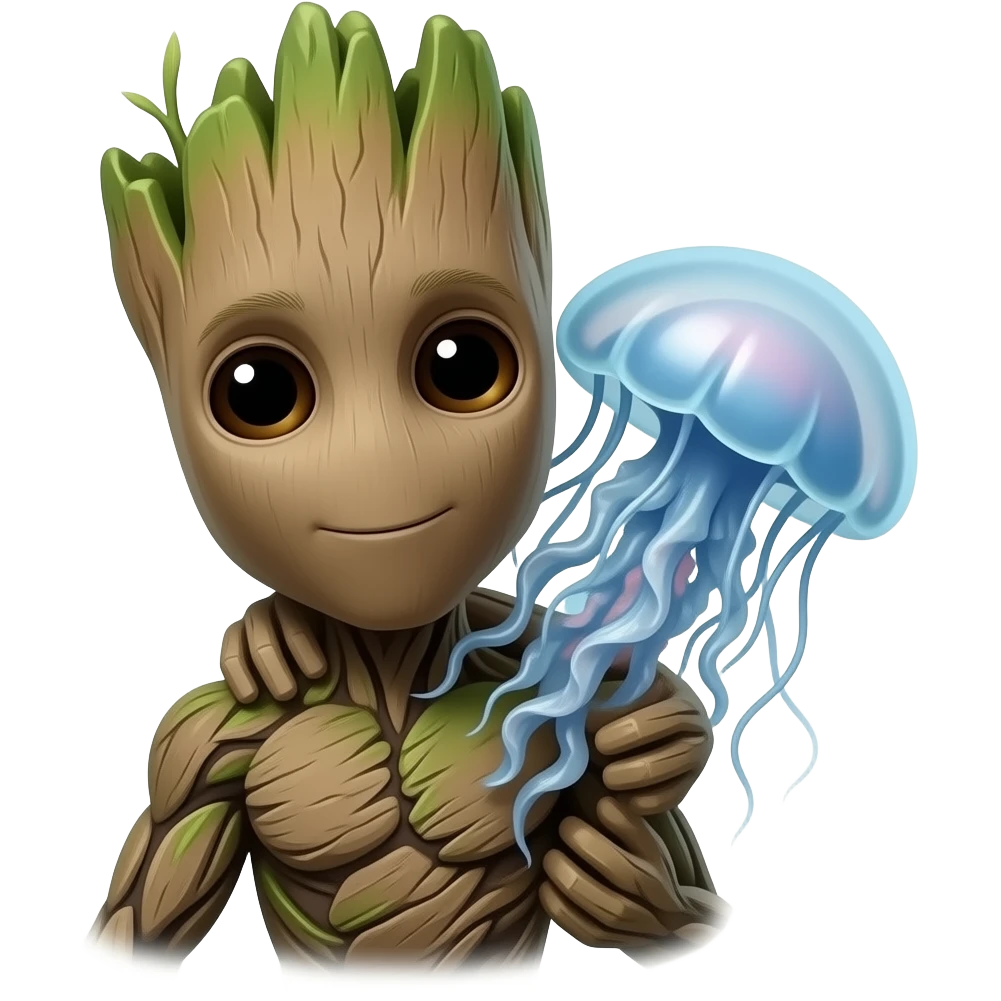 groot hug jellyfish emoji