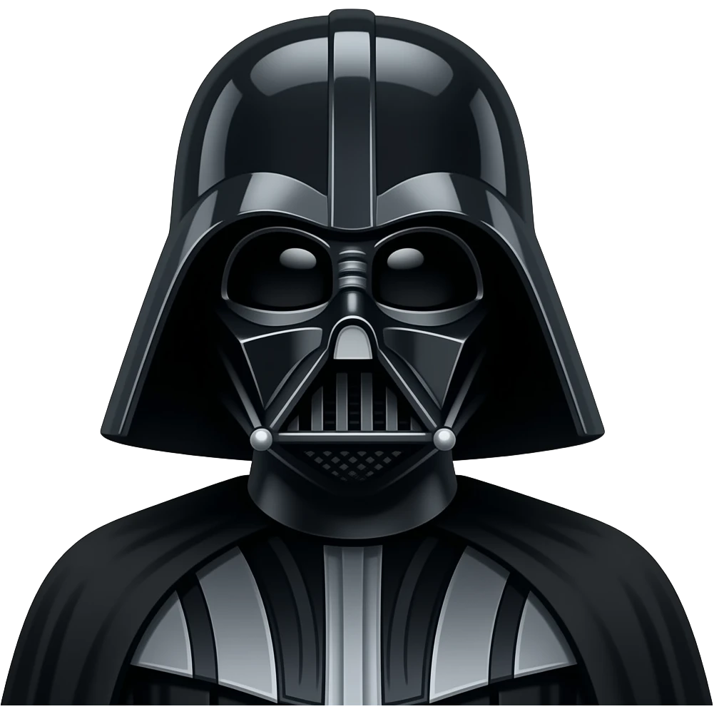 darth vader with som emotion lik echoaking people emoji