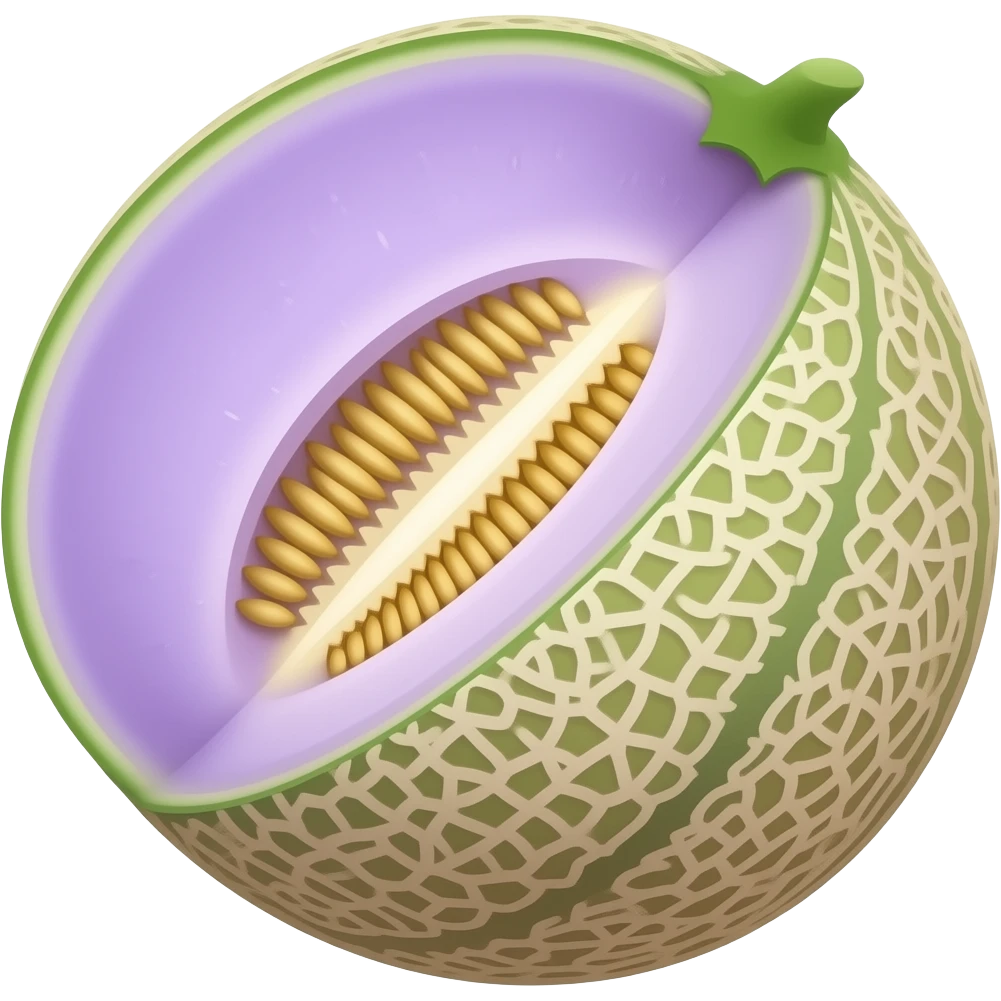 A lavender melon emoji