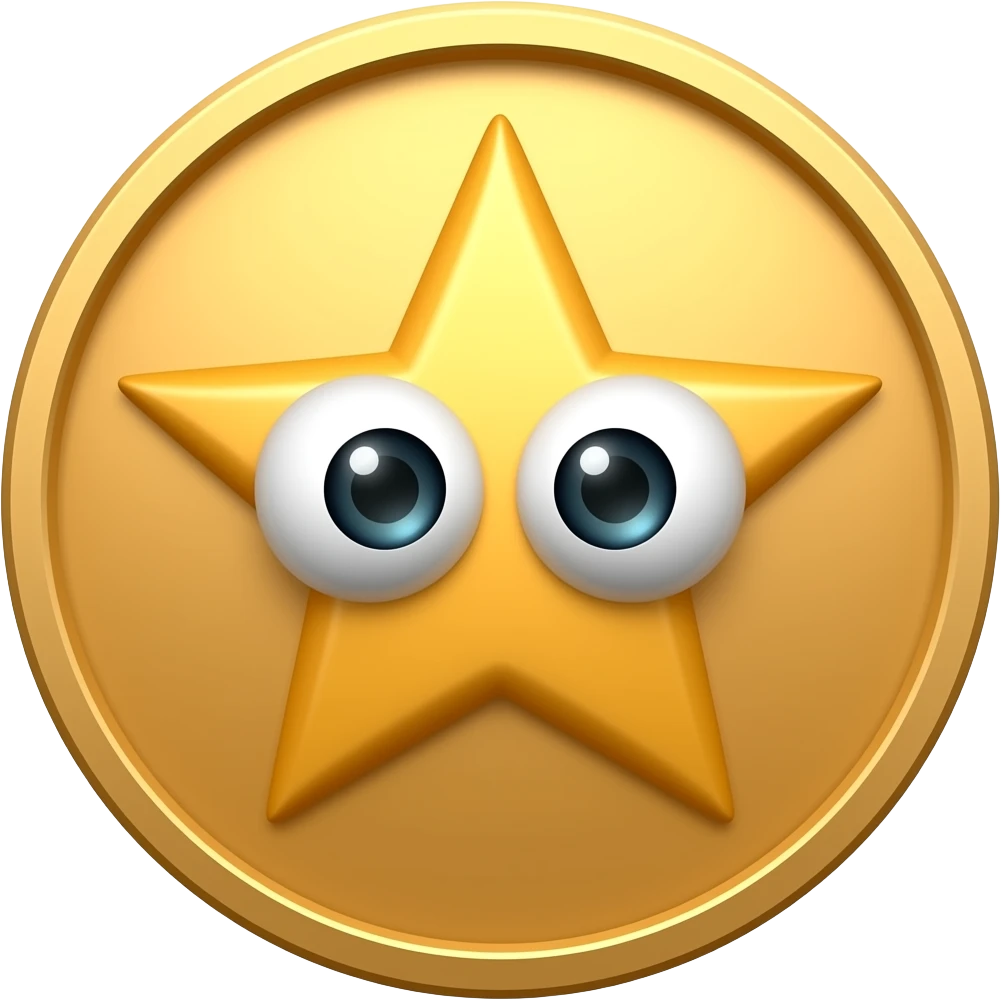 великая звезда безумными глазами монета emoji