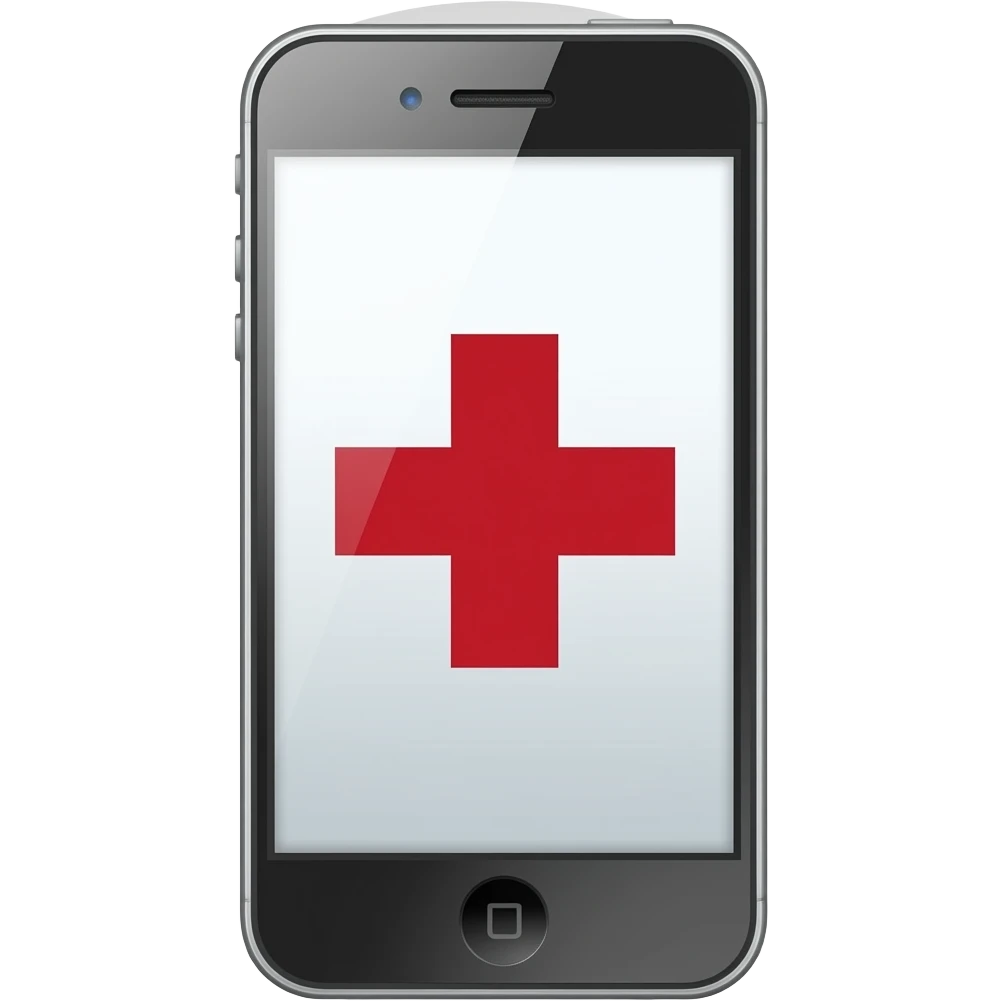 iphone with a red cross emoji