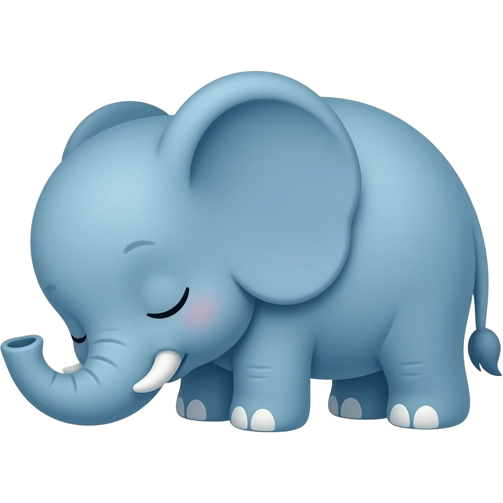 Tiny Chibi blue elephant sleeping emoji
