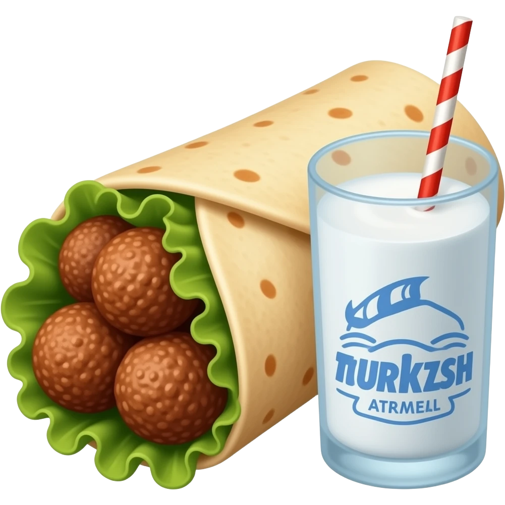 Çiköfte ayran dürümlü emoji