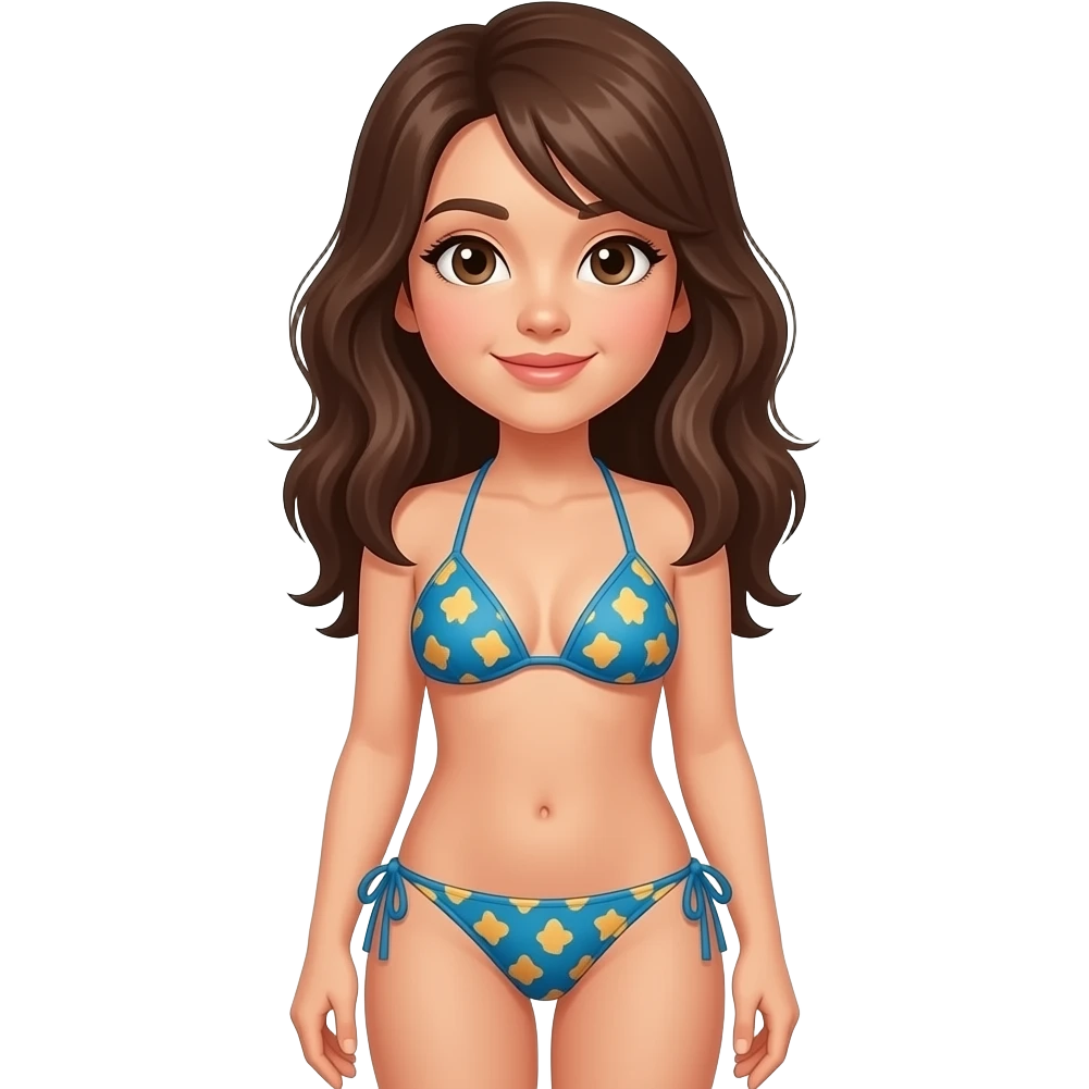 With bikini emoji