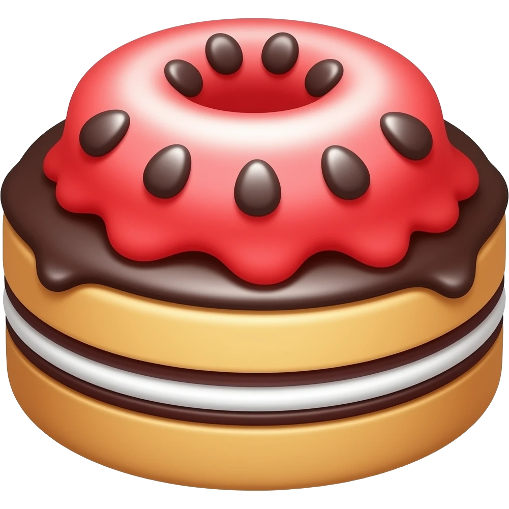 пирожное красные черные белые слои emoji