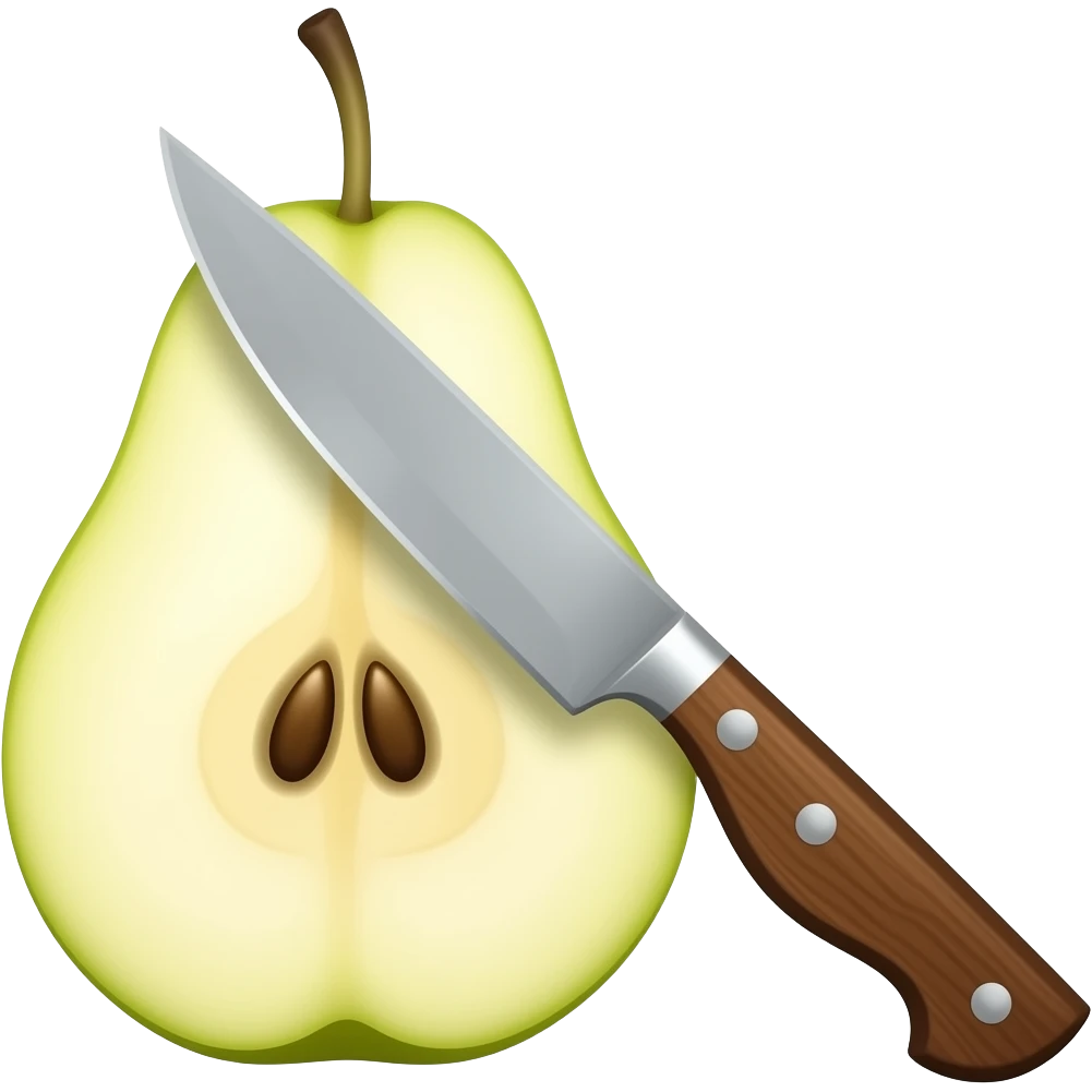 🍐🔪 cut open emoji