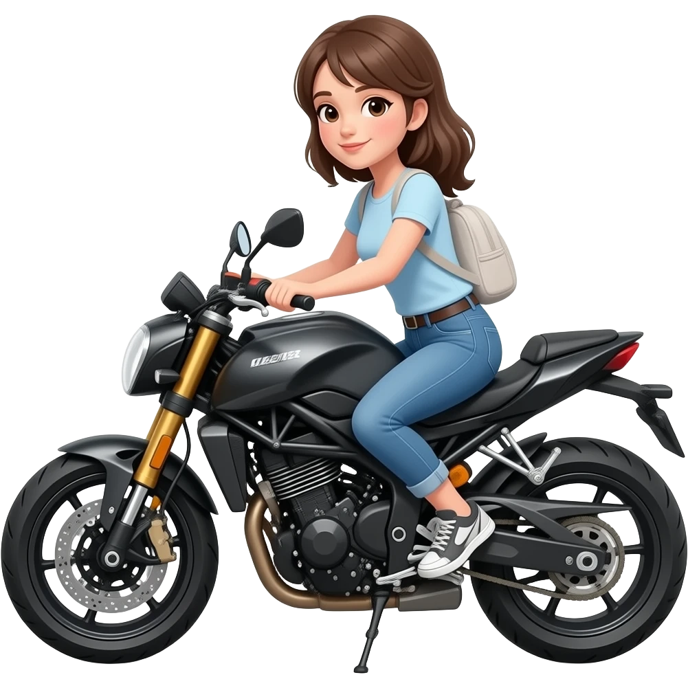 Uma menina de moto emoji