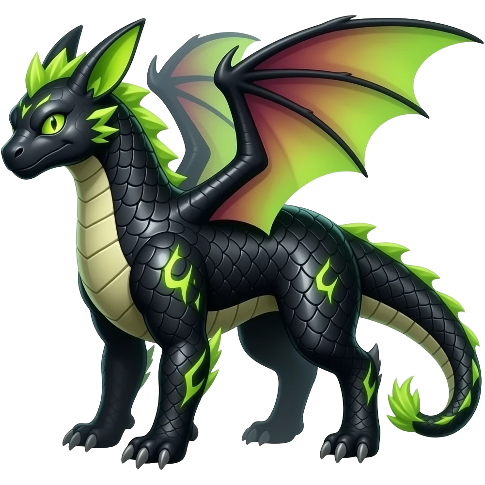Shiny edgy cool badass fiery gold volcanic feathery spicy Furry scaly oily black with neon-markings Salandit-Salamence-Ekans-Seviper-Rapidash-Salazzle-Fakemon-hybrid emoji