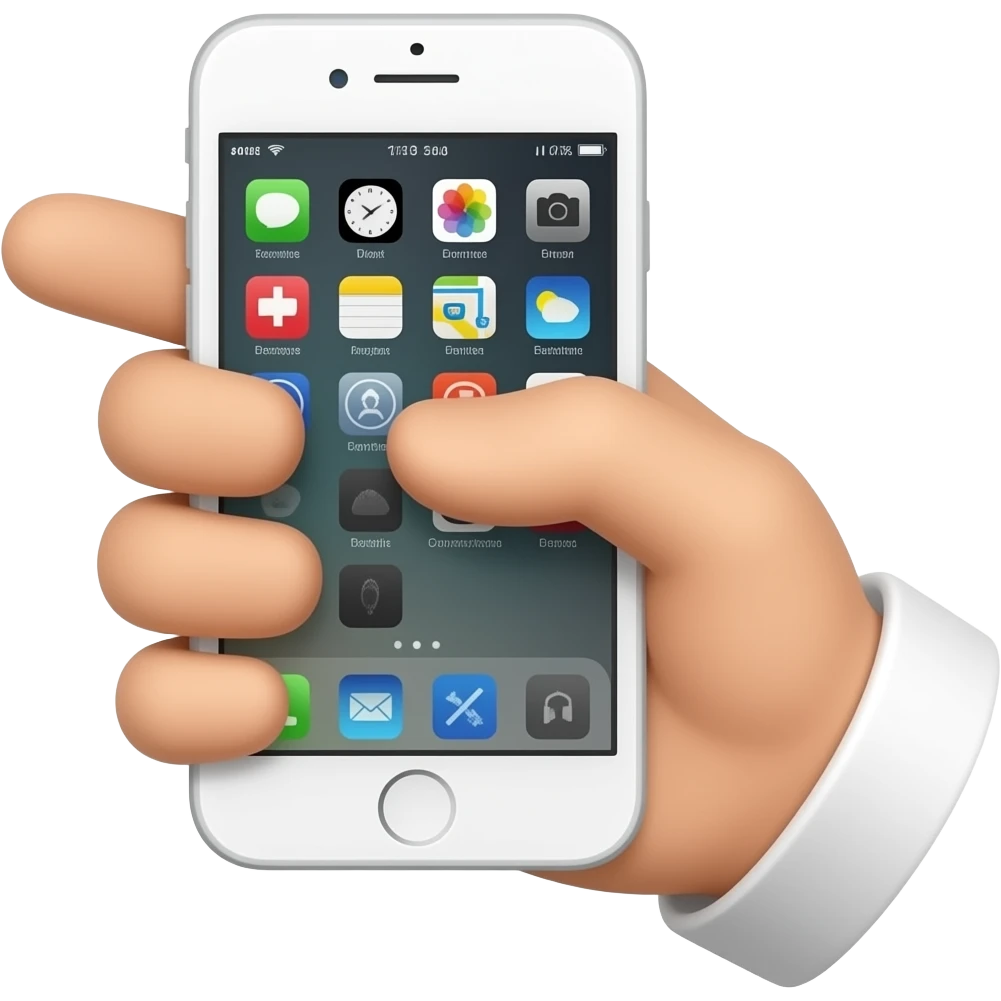 iphone hold by hand emoji