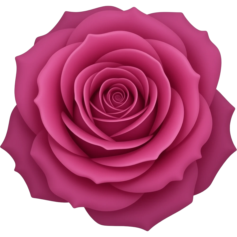 Deep magenta color, Baronesse rose, tightly layered petals, flat emoji ...
