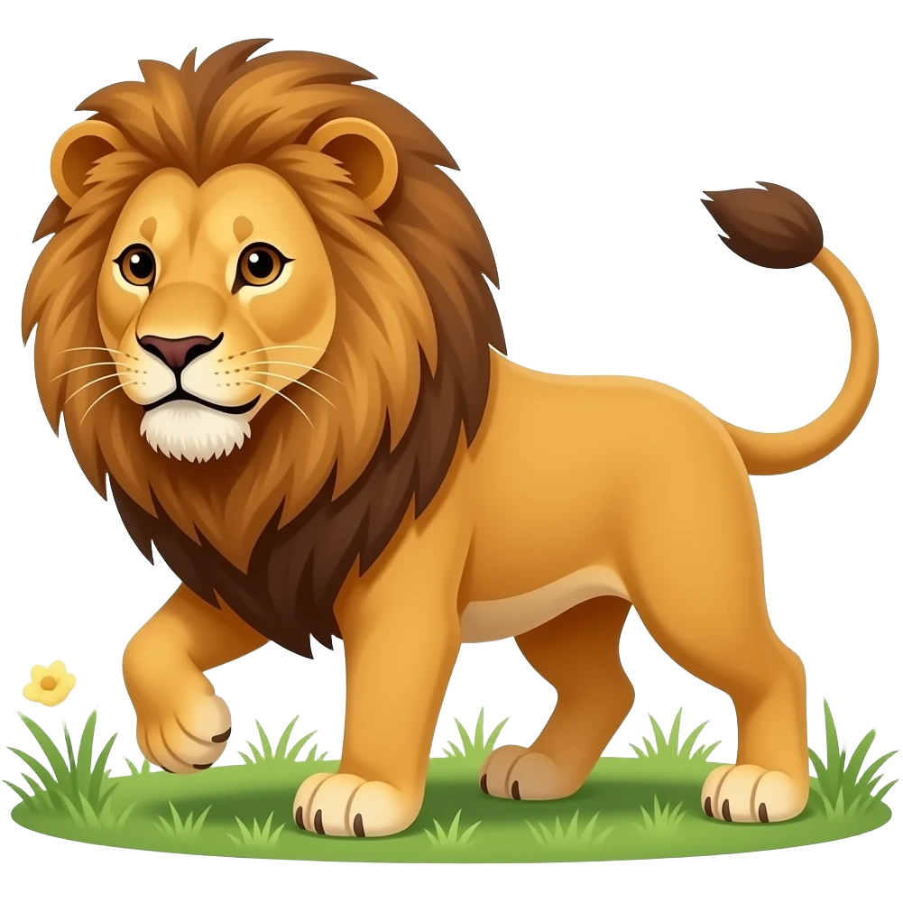 lion playing outside emoji