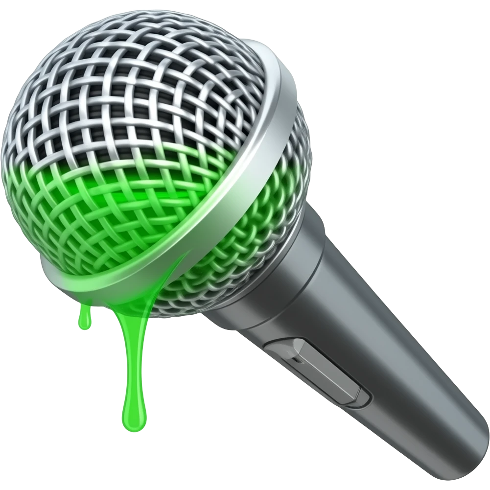 microphone with green neon liquid emoji