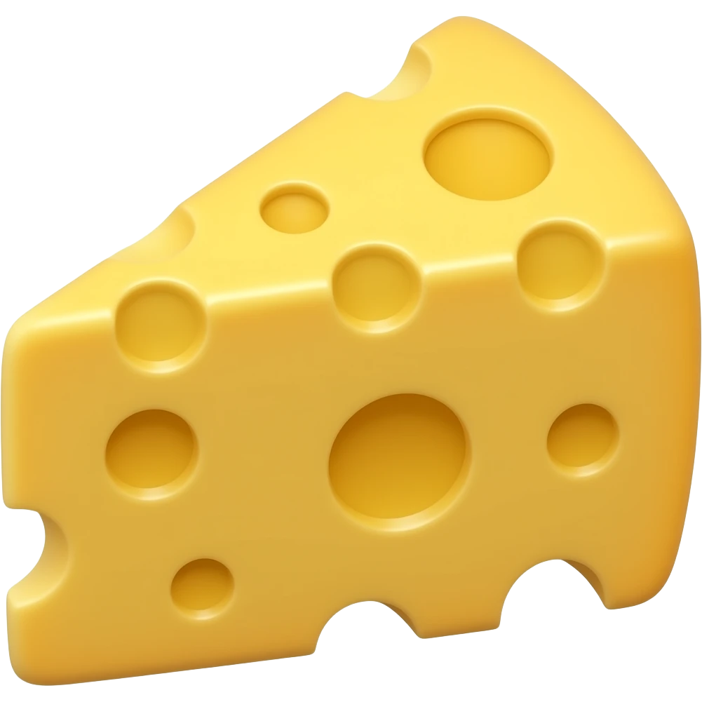 Create high-quality glossy emojis with a vibrant modern style.Make the emojis look premium, shiny, and eye-catching with bright highlights, smooth gradients, soft reflections, and glowing details. Cheese  emoji emoji