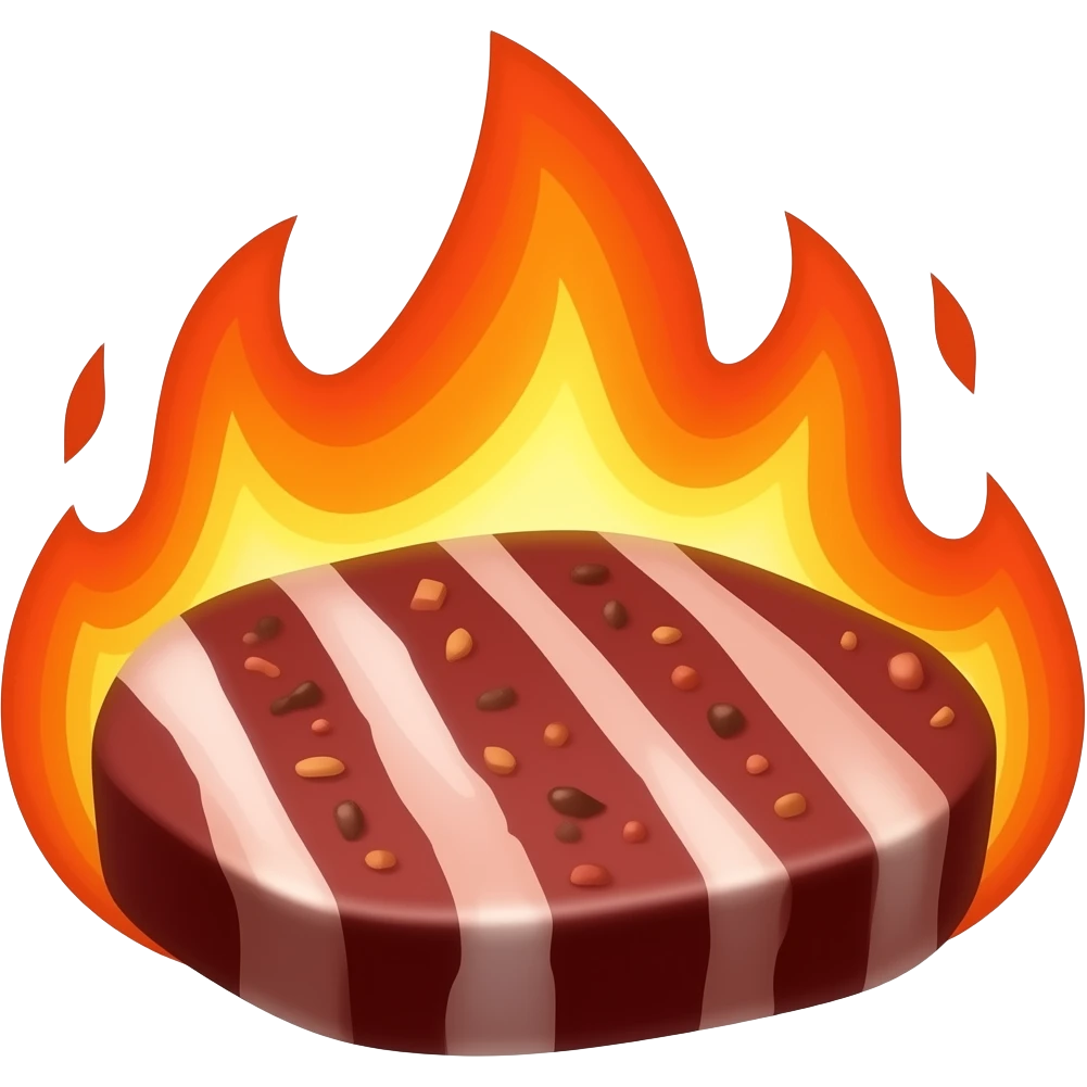 불타는 빨간 돈까스 emoji